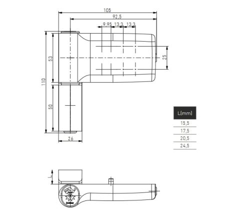 JOCKER 120 - ajtózsanér (pánt) - antracit