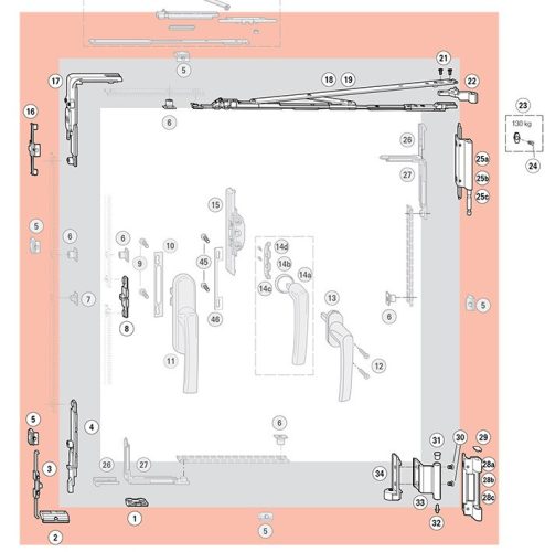 Rotoline - kilincsrész