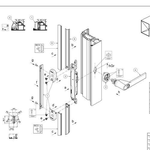 Schüco - kilincsáttét biztonsági burkolat