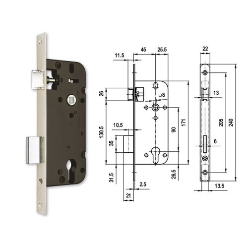 ELZETT - ajtózár - cilinderes - 4320