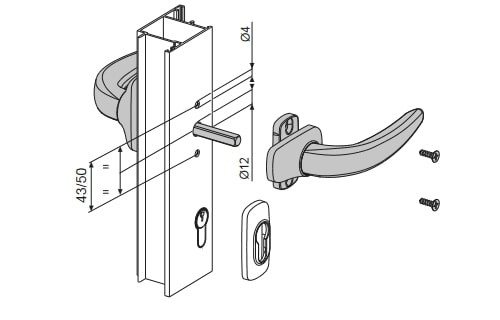 FAPIM - ajtókilincs - ezüst