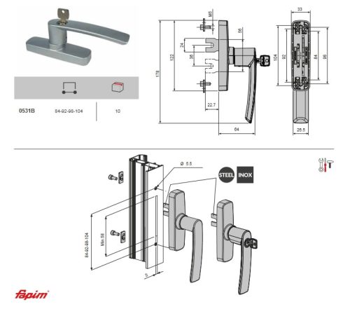 FAPIM GEA - zárható kilincs