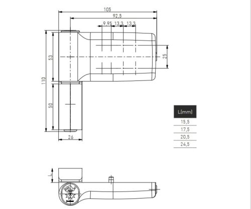 JOCKER 120 - ajtózsanér (pánt) - fehér