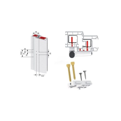 JOCKER Junior - ajtózsanér (pánt) - fehér