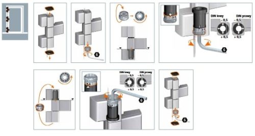 Dr. Hahn 60 AT - 62,5 mm. / 3 - ajtózsanér (pánt) 