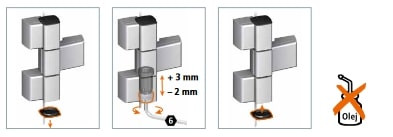 Dr. Hahn 60 AT - 62,5 mm. / 3 - ajtózsanér (pánt) 
