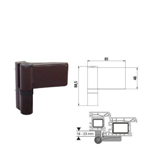 Dr Hanh KT-S  - ajtózsanér (pánt) - barna