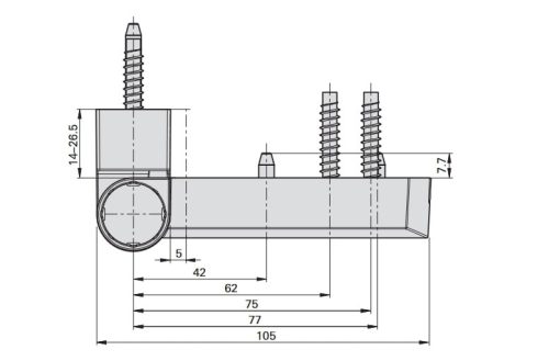 ROTO PS 27 105/42 - ajtózsanér (pánt)  