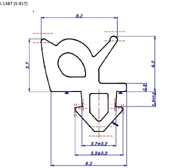 műanyag ablak gumitömítés S 917 (S-1387)