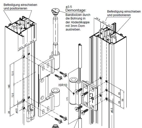 SCHÜCO - ajtópánt - garnitúra - Royal S
