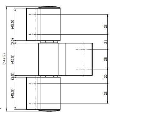 SCHÜCO - 66/22/3 lev. - ajtópánt