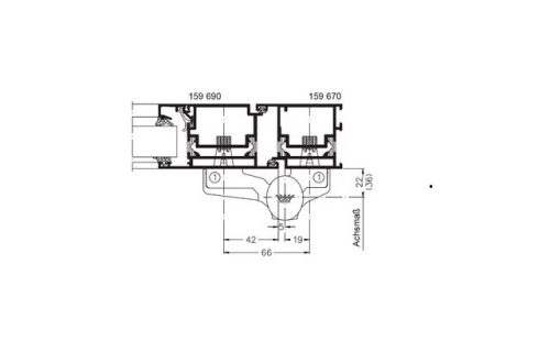 SCHÜCO - 66/22/3 lev. - ajtópánt
