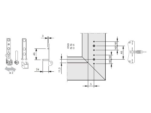 SIEGENIA - sarokcsapágy 