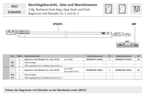 SIEGENIA - nyitáshatároló Gr2
