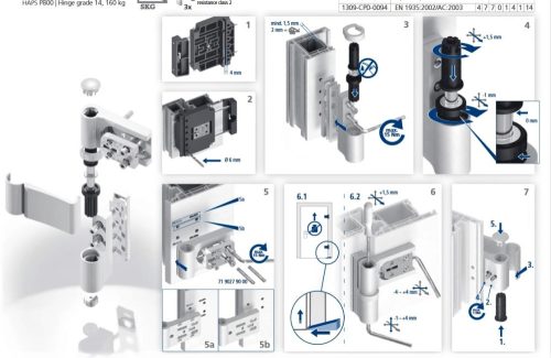 HAPS P800 - 17-23 mm. - ajtózsanér (pánt)