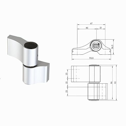 WALA WX R 67 mm./2 - ajtózsanér (pánt) - ezüst