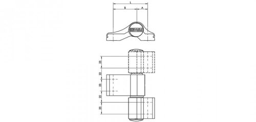 WALA WX R 67 mm./3 ajtózsanér (pánt) - ezüst