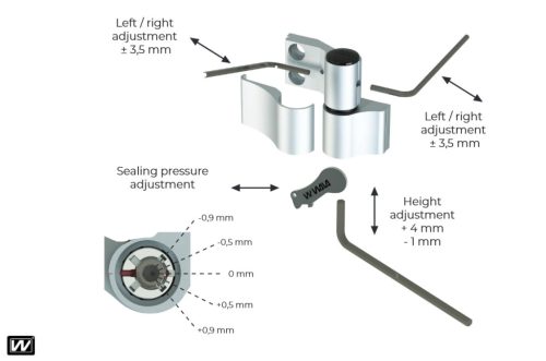 WALA WX R 92/2 - szimmetrikus zsanér (pánt) - ezüst 